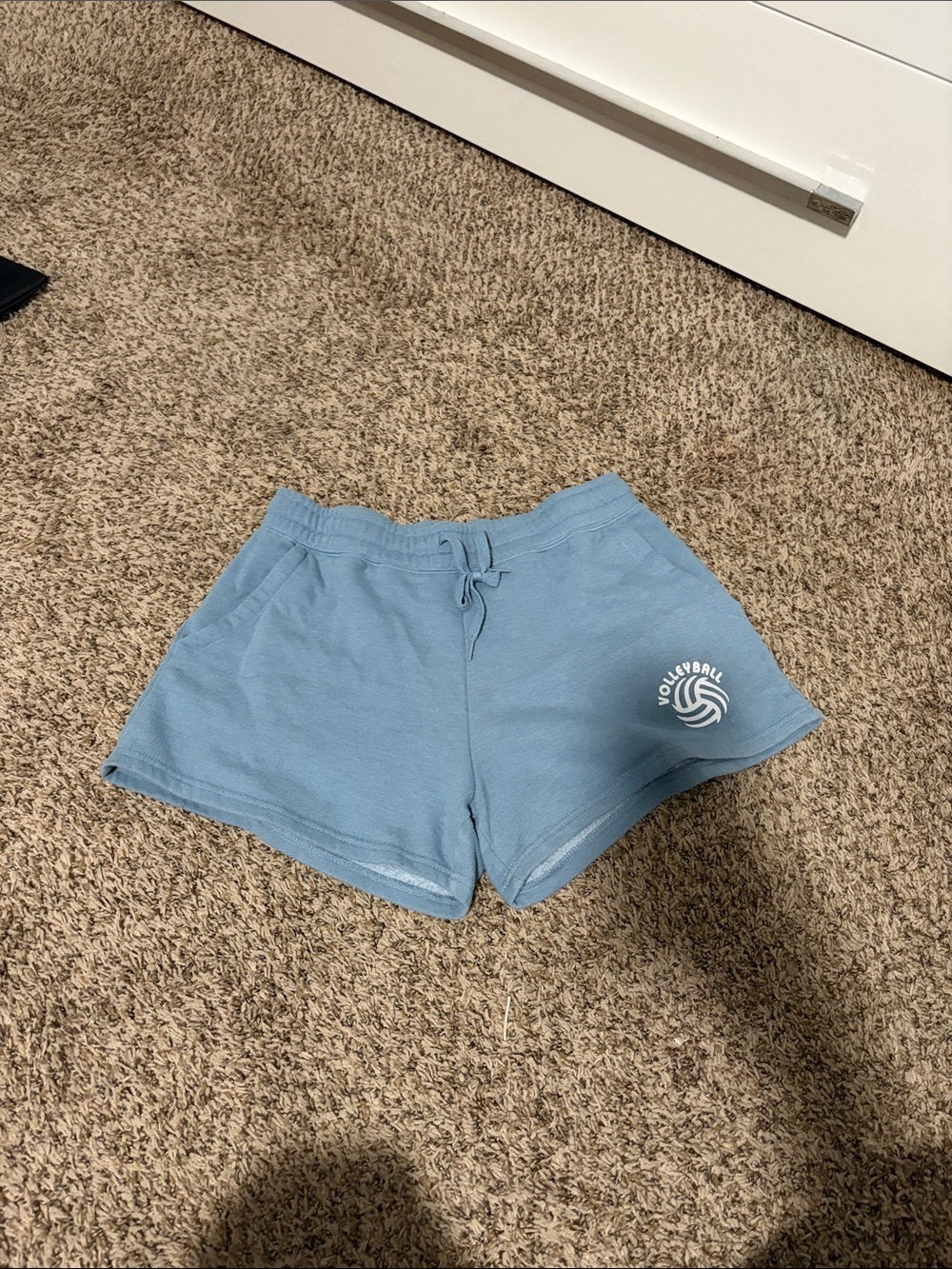 Women's Light Blue Volleyball Drawstring Shorts